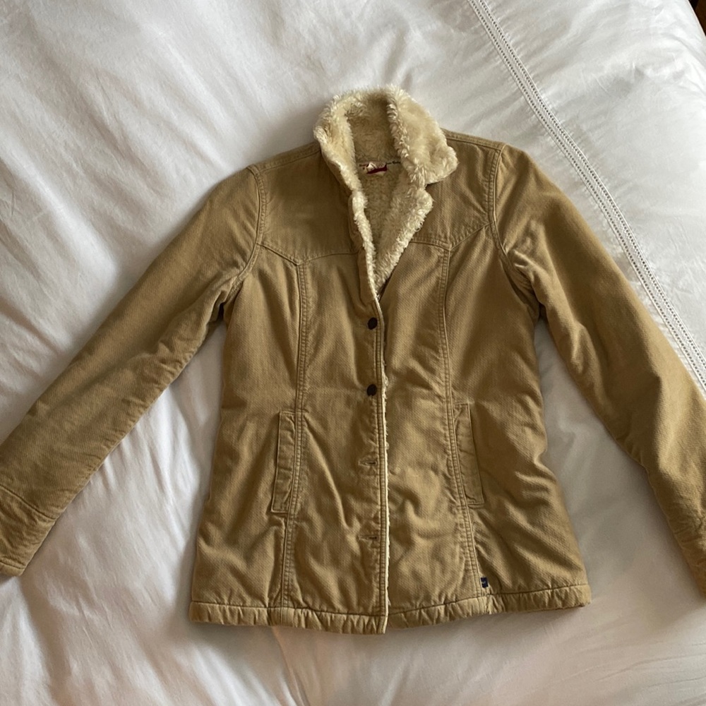 Abercrombie & Fitch Tan Jacket with Cream Lining